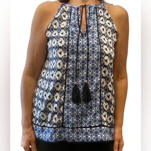 Classic sleeveless summer top with tassels versatile colour combo Size M EUC